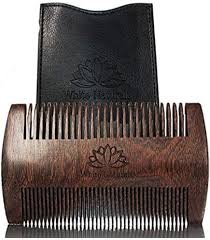 Premium Sandalwood Beard Comb with Leather Sheath