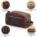 Handcrafted Rough Leather Travel Toiletry Bag (Dopp Kit)